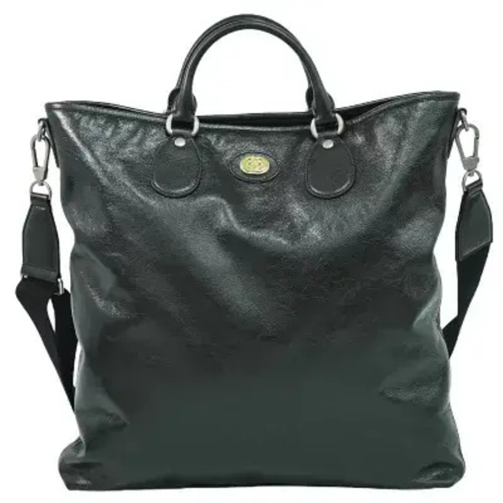 Gucci Interlocking GG Pouch Leather 2Way Shoulder Bag Black